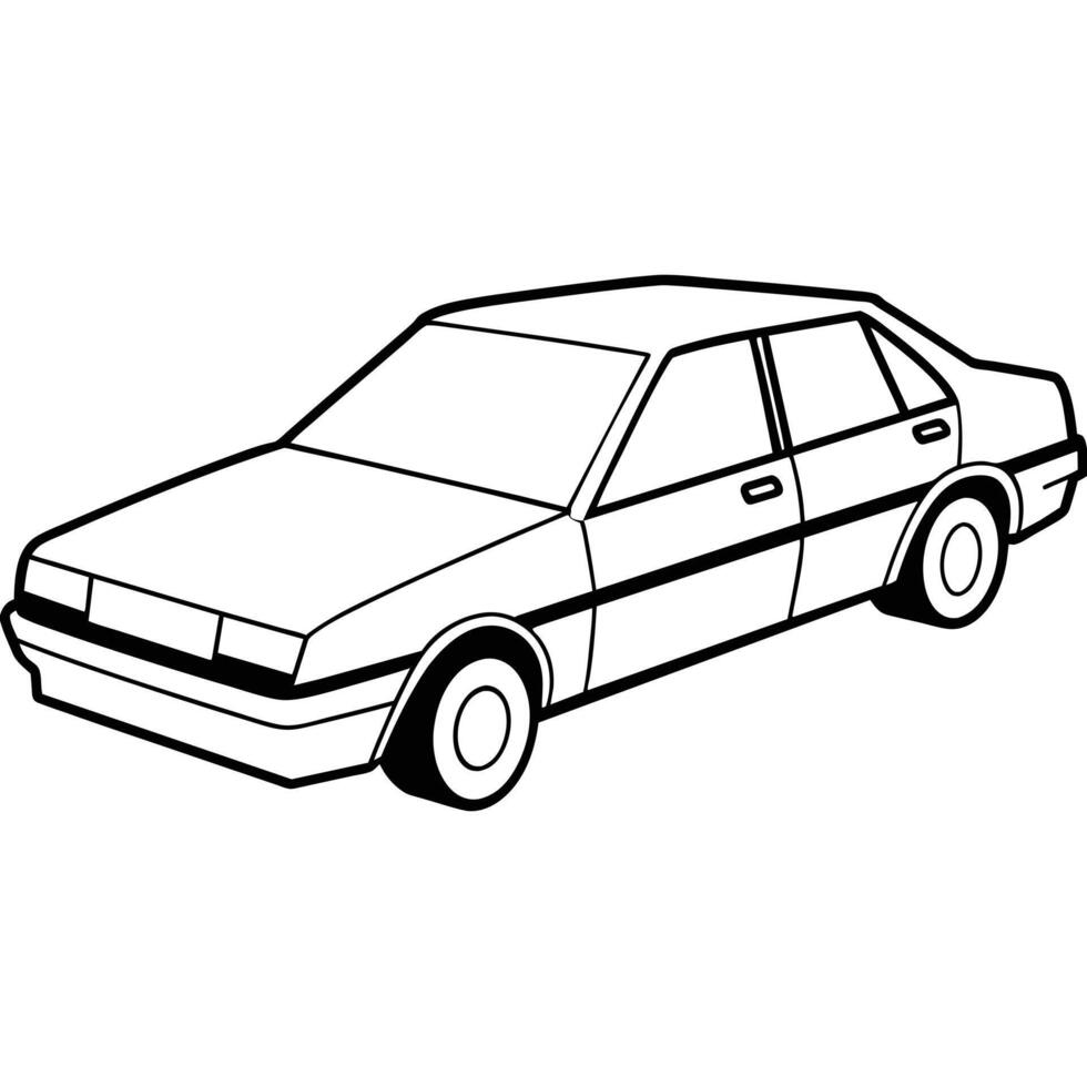 Realistic Car Outline Illustration vector