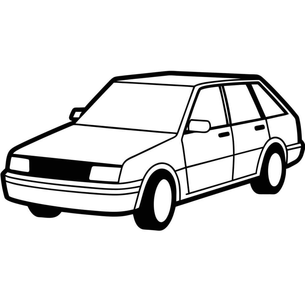 Realistic Car Outline Illustration vector