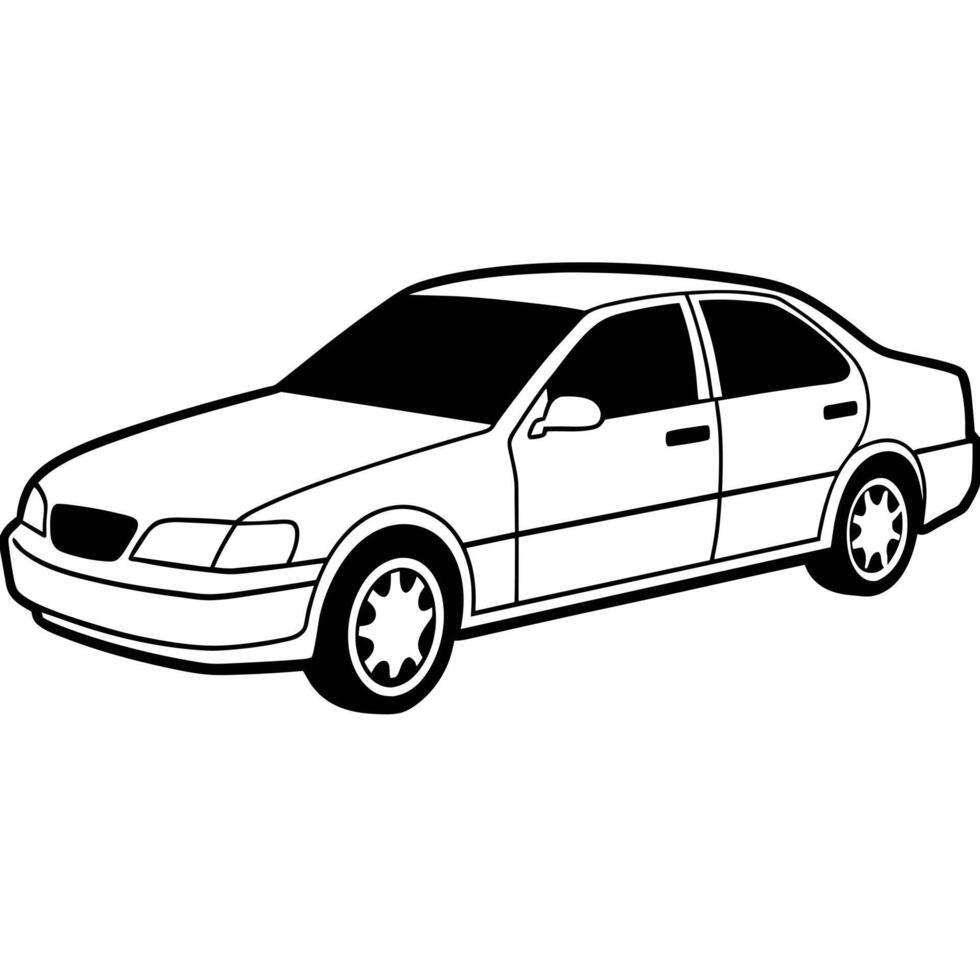 Realistic Car Outline Illustration vector