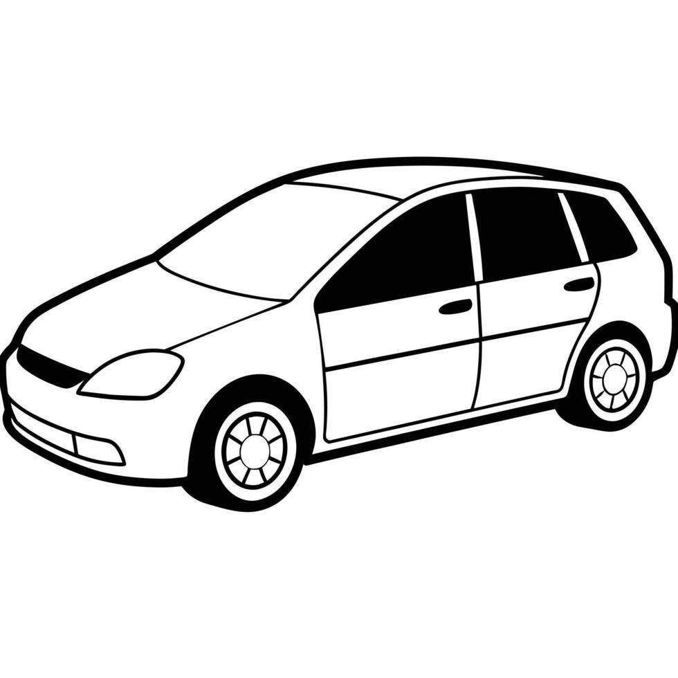 Realistic Car Outline Illustration vector