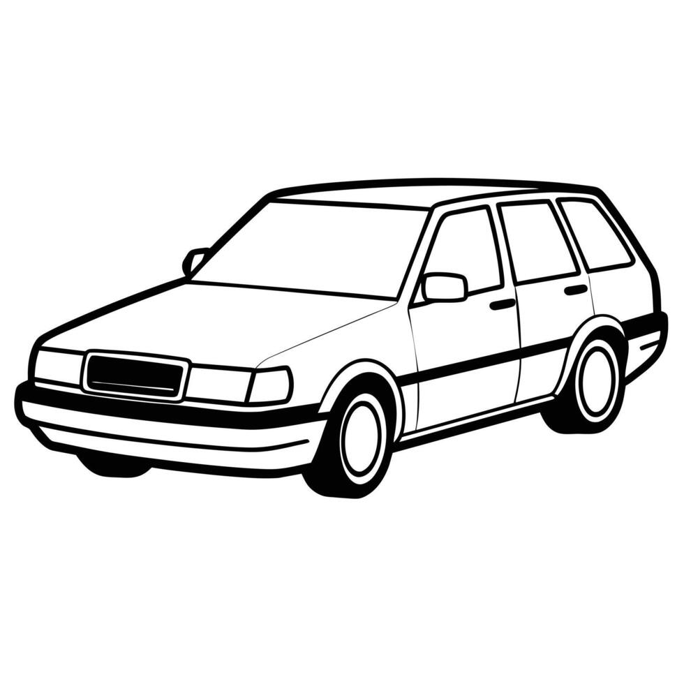 Realistic Car Outline Illustration vector