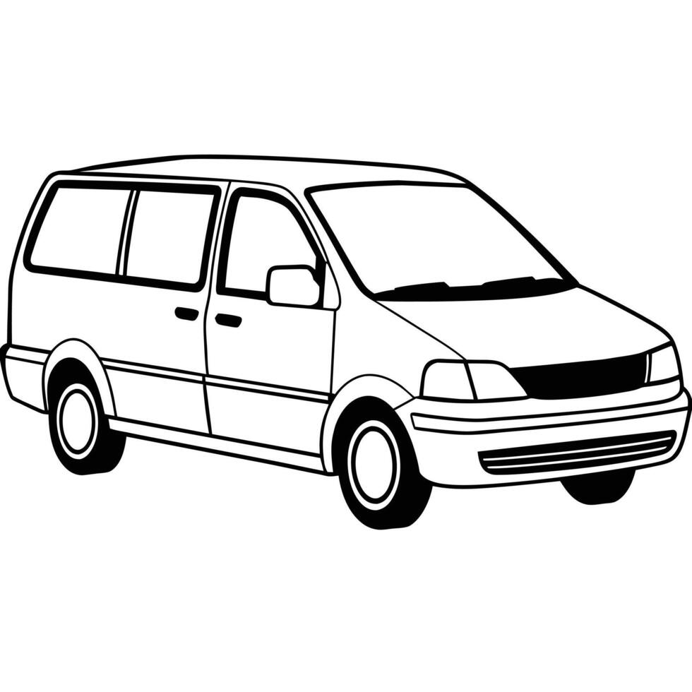 Realistic Car Outline Illustration vector