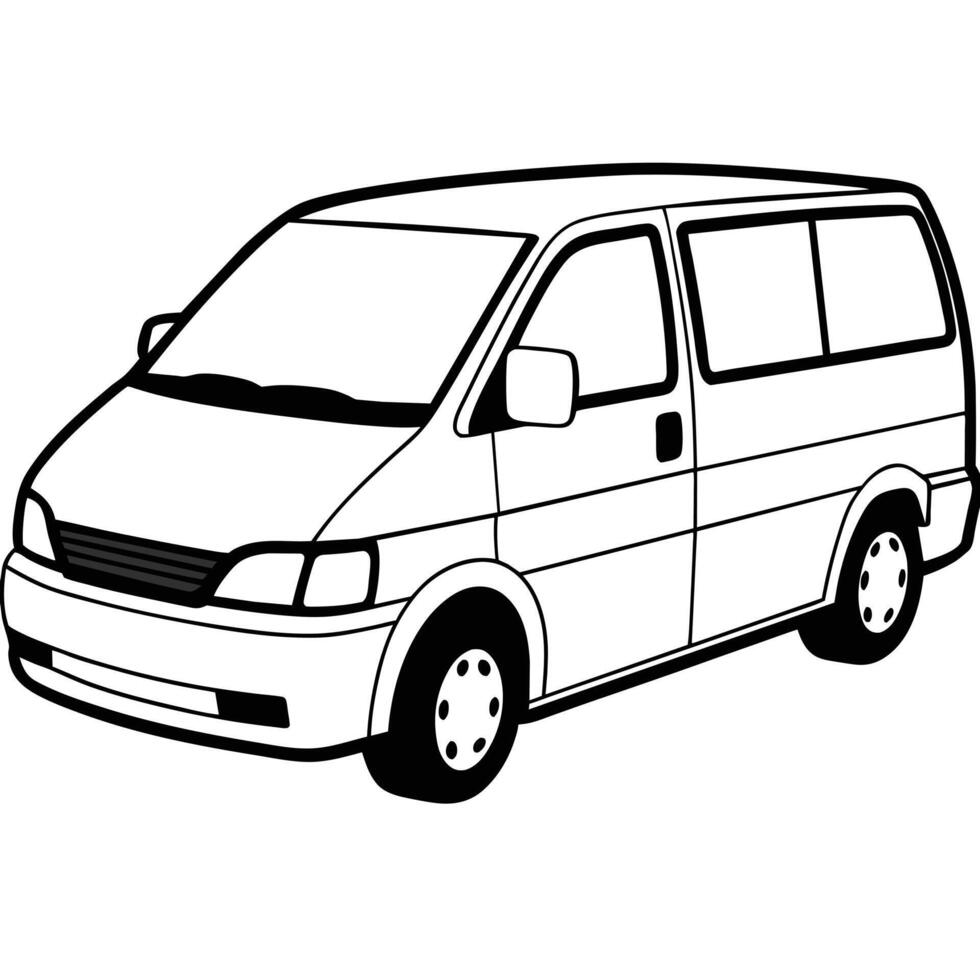 Realistic Car Outline Illustration vector