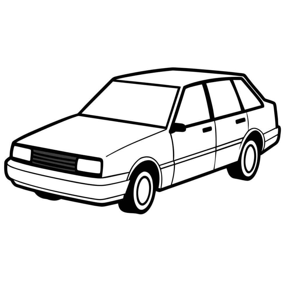 Realistic Car Outline Illustration vector
