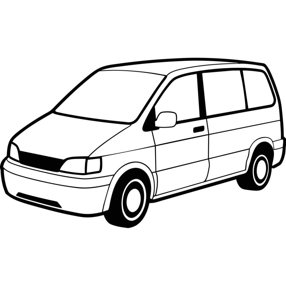 Realistic Car Outline Illustration vector