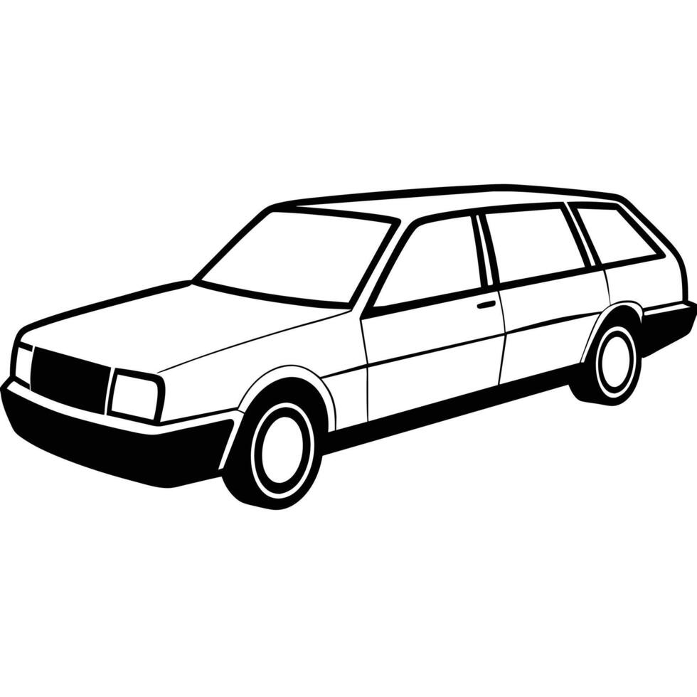 Realistic Car Outline Illustration vector