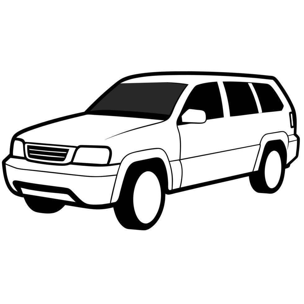 Realistic Car Outline Illustration vector