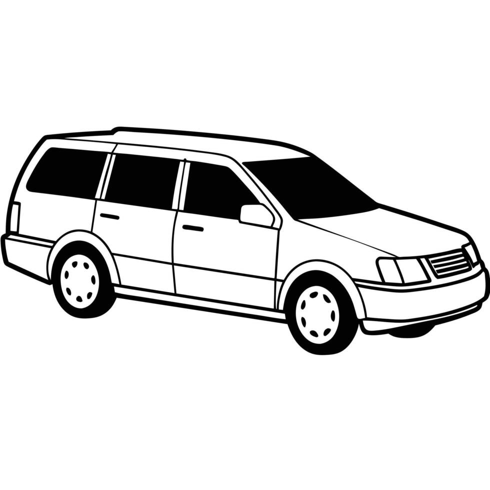 Realistic Car Outline Illustration vector