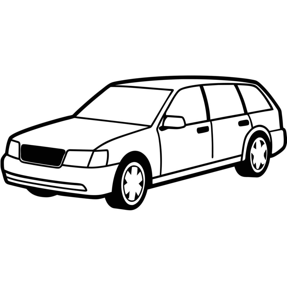 Realistic Car Outline Illustration vector