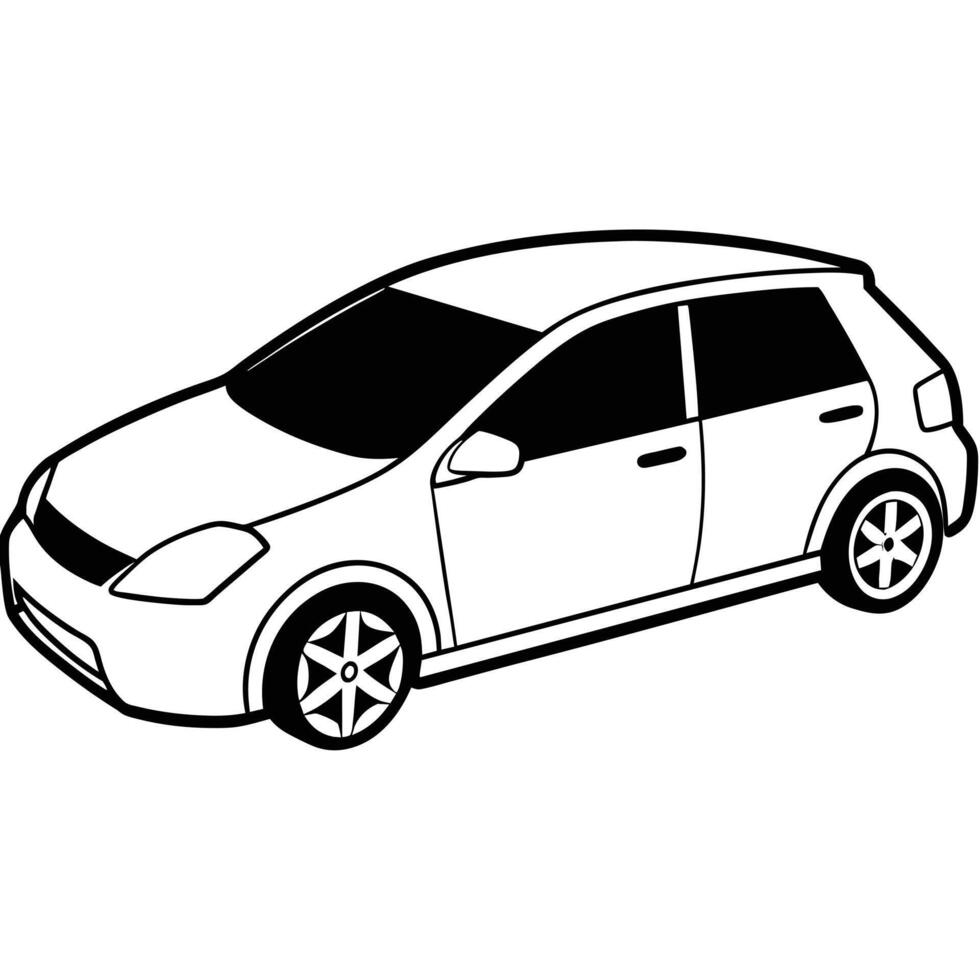 Realistic Car Outline Illustration vector