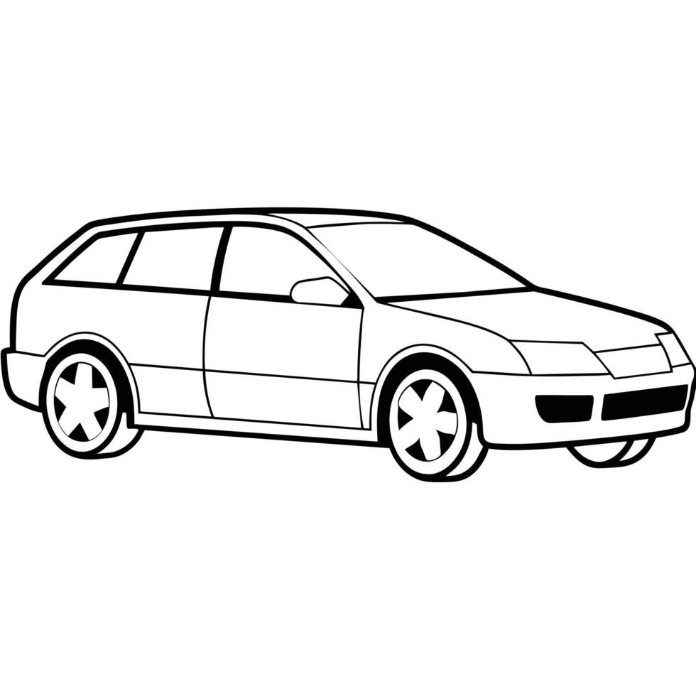 Realistic Car Outline Illustration vector