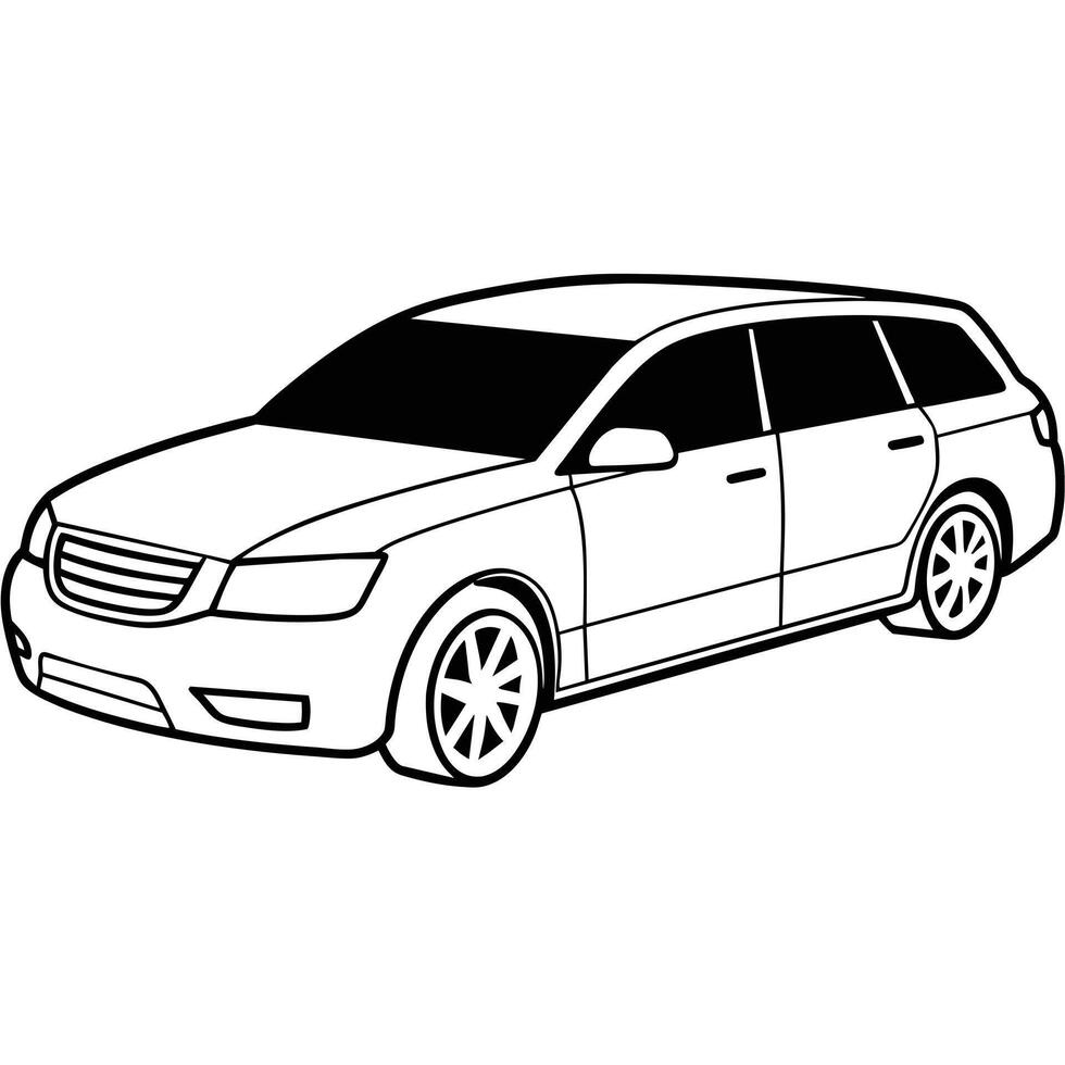 Realistic Car Outline Illustration vector