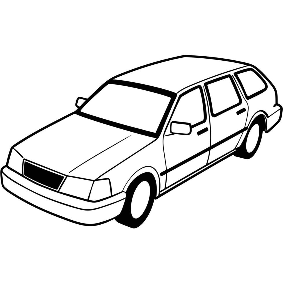 Realistic Car Outline Illustration vector