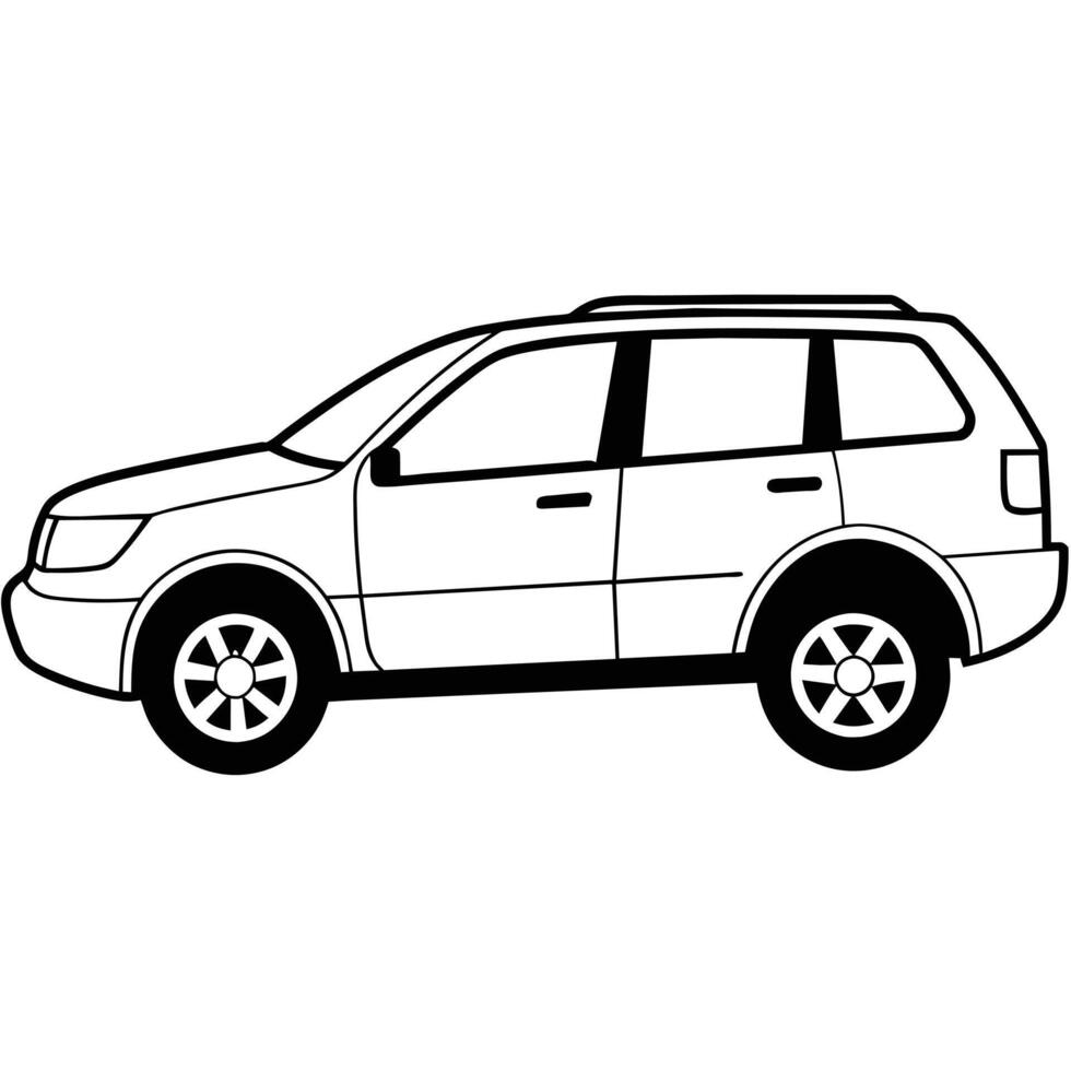 Realistic Car Outline Illustration vector