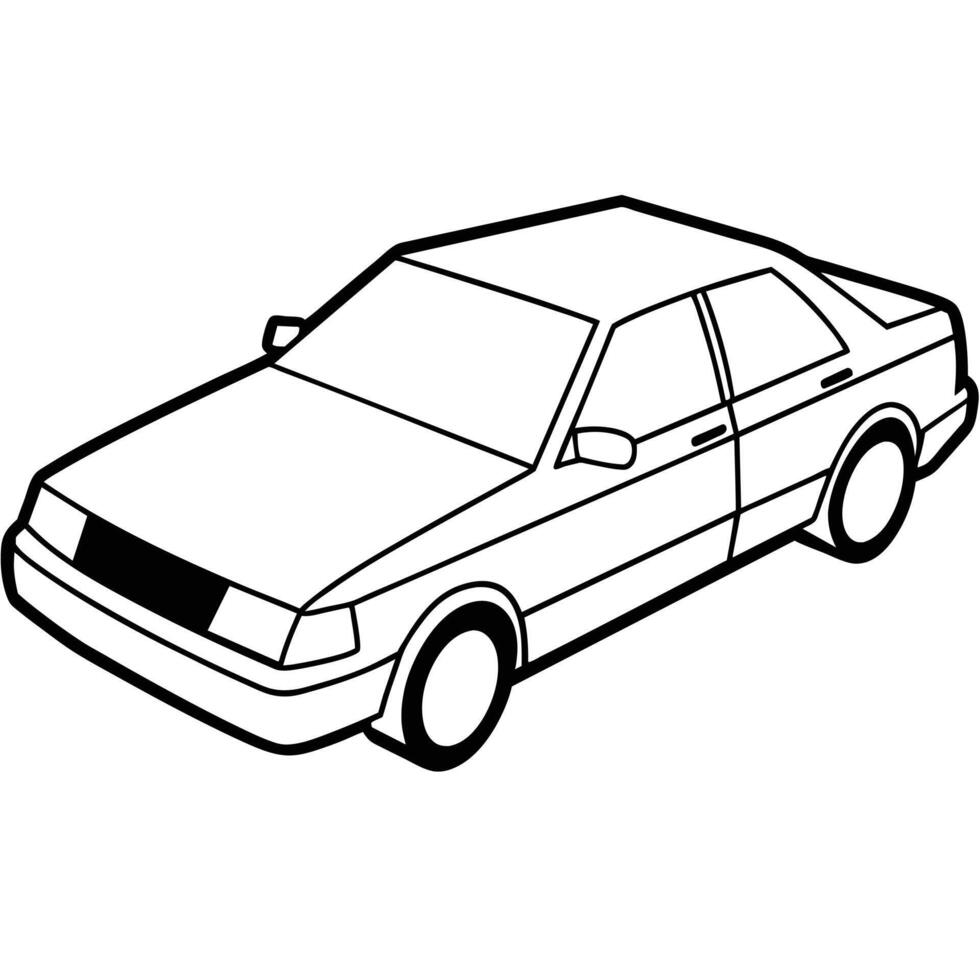 Realistic Car Outline Illustration vector