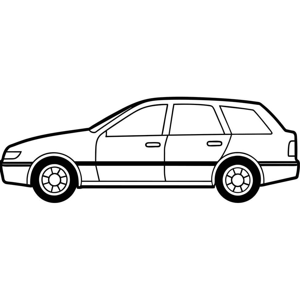 Realistic Car Outline Illustration vector
