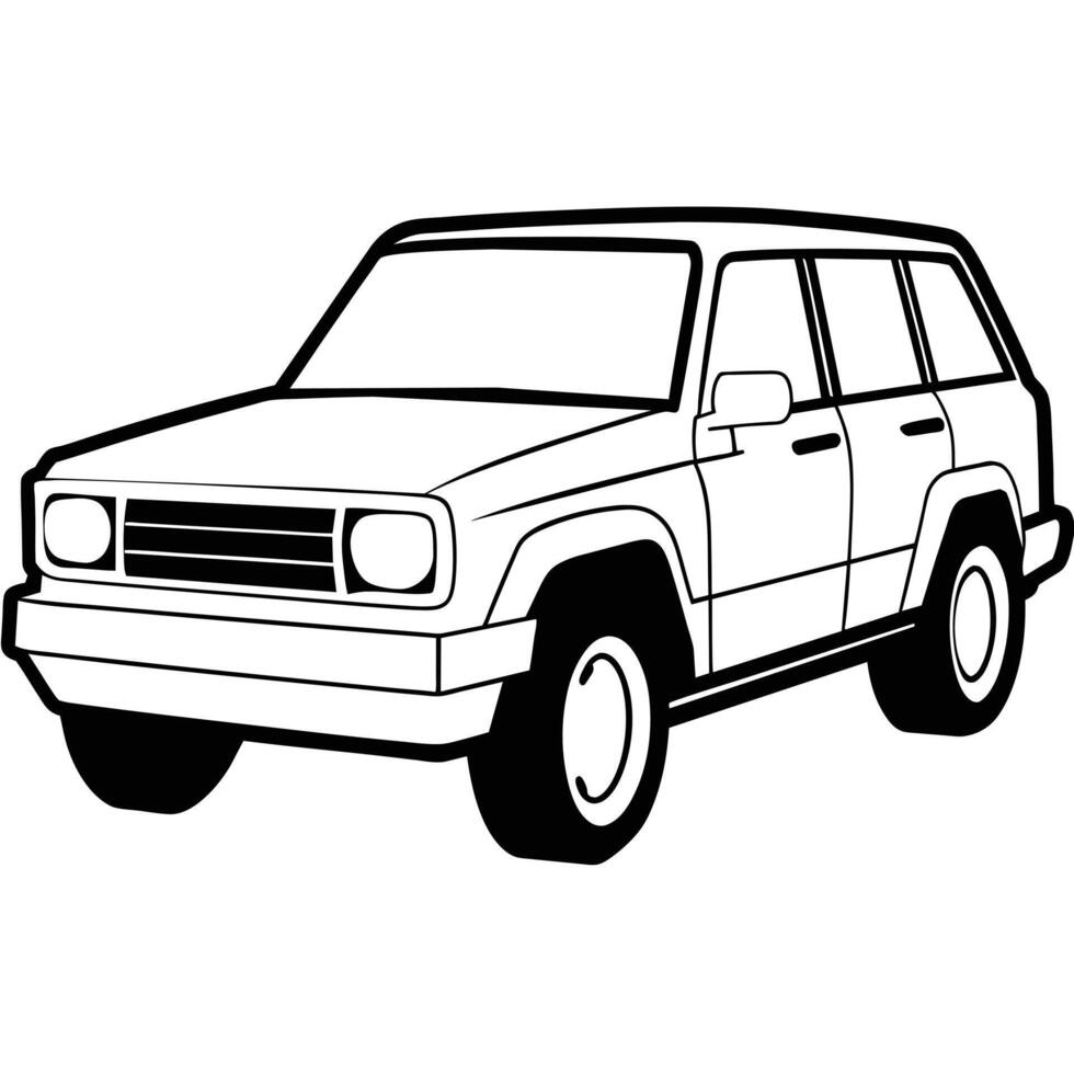 Realistic Car Outline Illustration vector