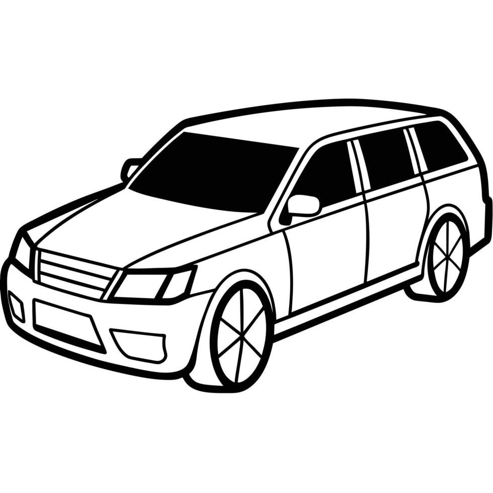 Realistic Car Outline Illustration vector
