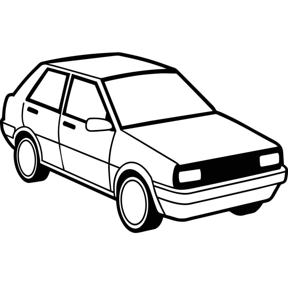 Realistic Car Outline Illustration vector