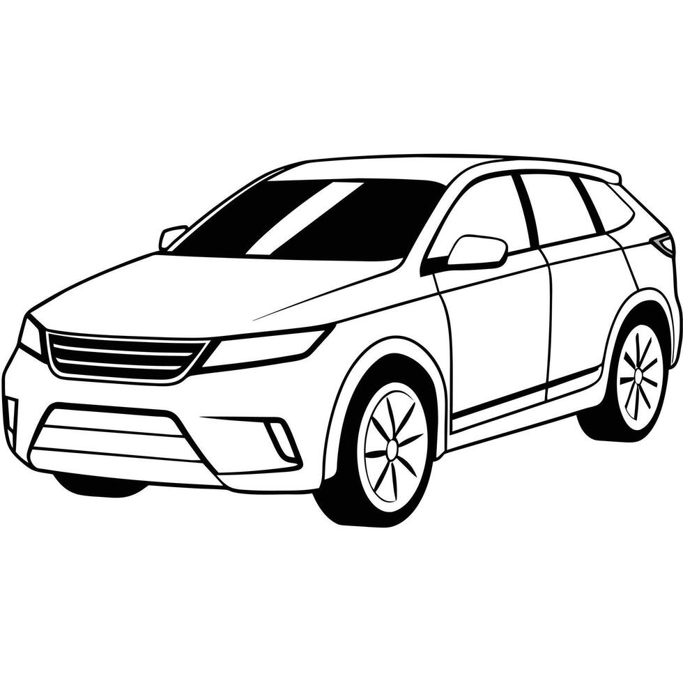 Realistic Car Outline Illustration vector