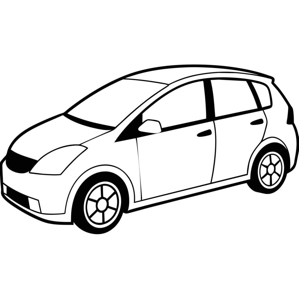 Realistic Car Outline Illustration vector