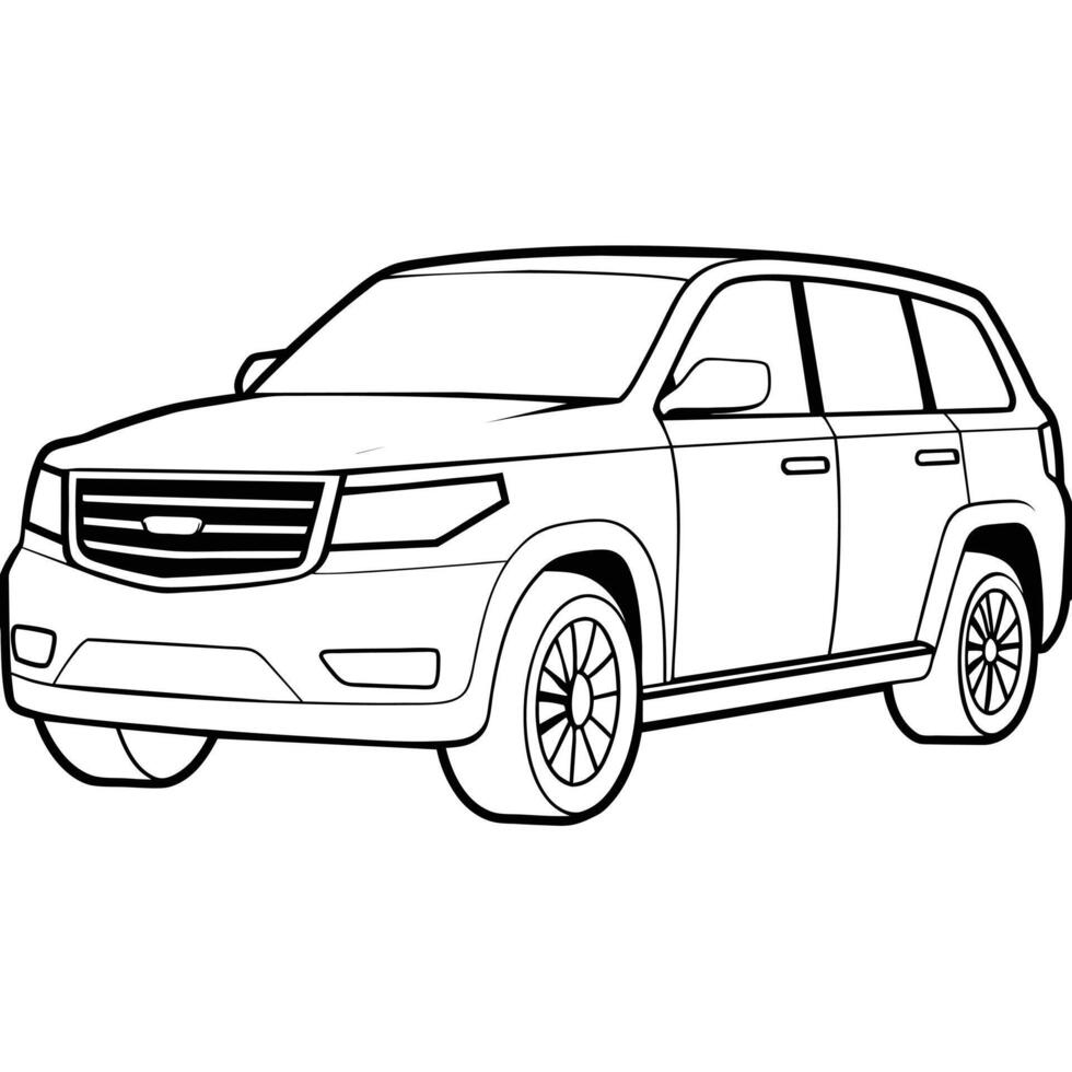 Realistic Car Outline Illustration vector