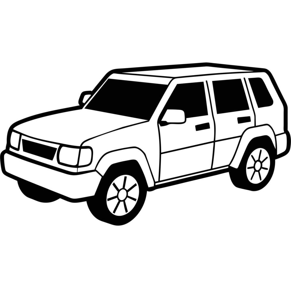 Realistic Car Outline Illustration vector