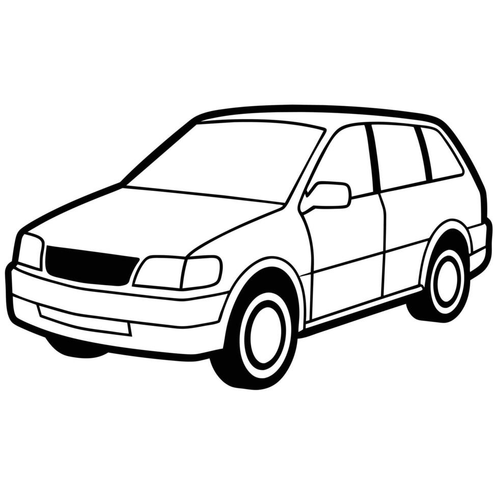 Realistic Car Outline Illustration vector