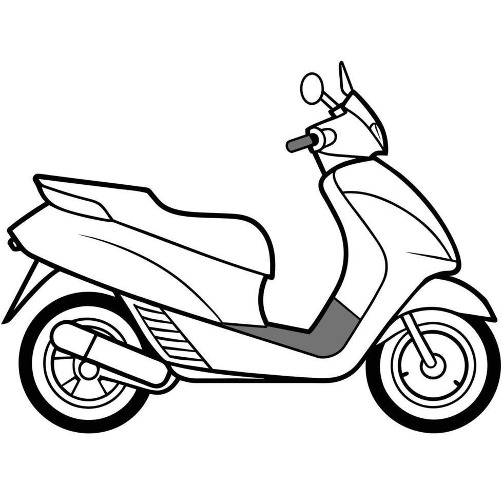 Realistic Motorcycle Outline Illustration vector
