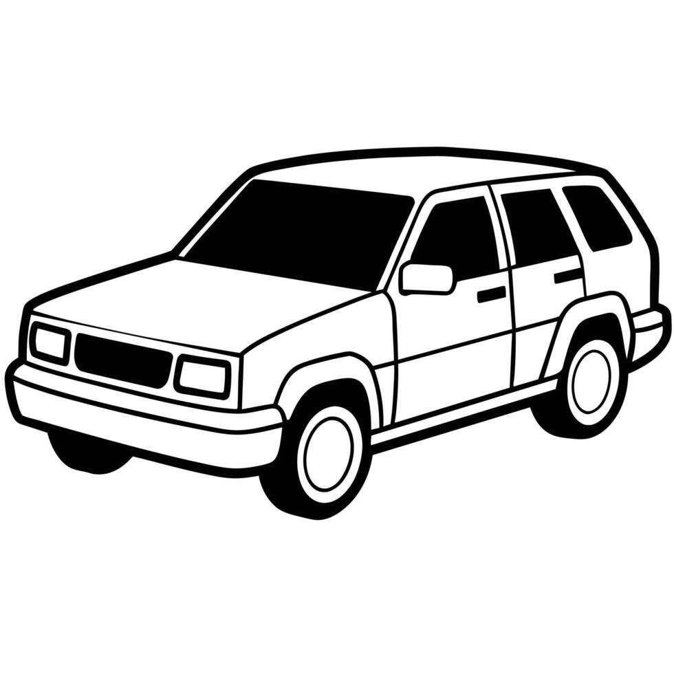 Realistic Car Outline Illustration vector