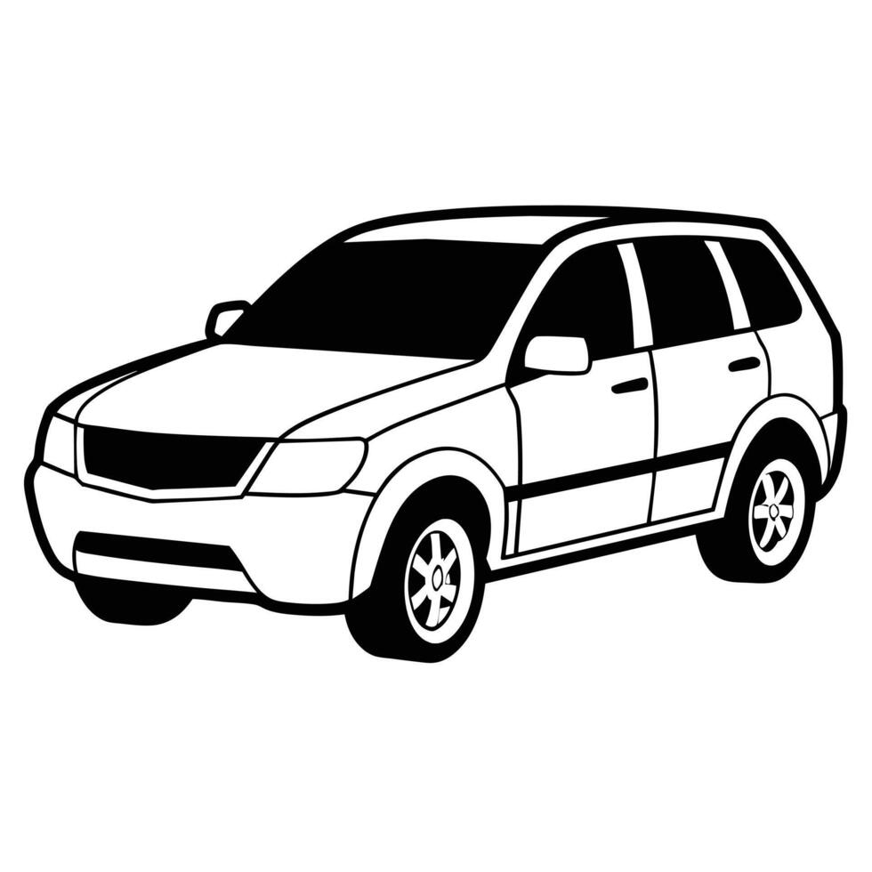 Realistic Car Outline Illustration vector