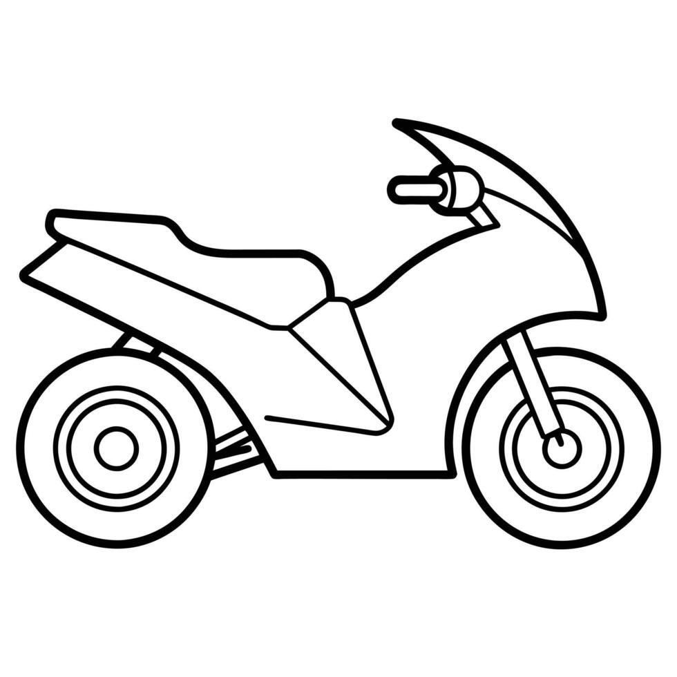 Realistic Motorcycle Outline Illustration vector
