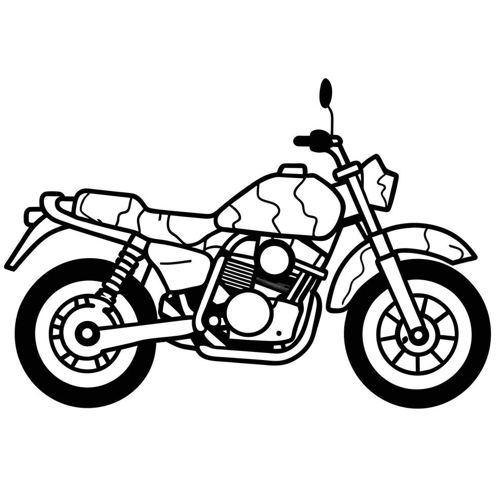Realistic Motorcycle Outline Illustration vector