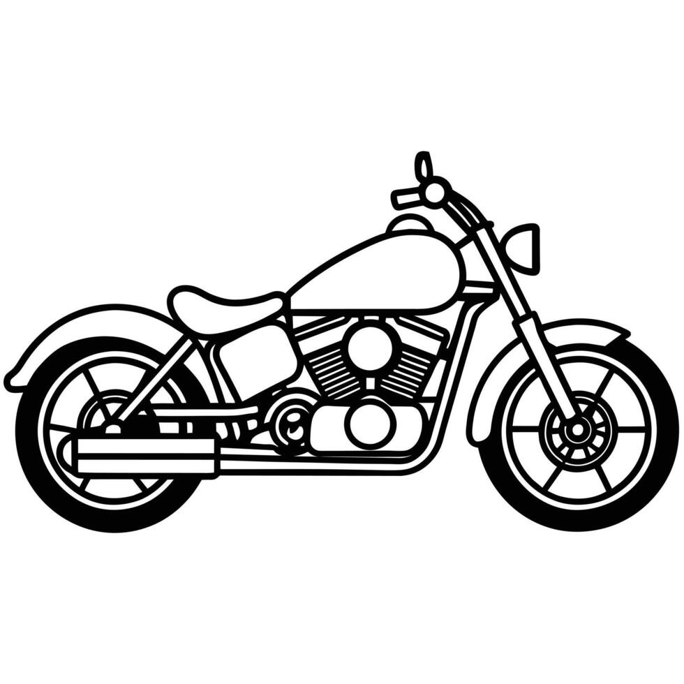 Realistic Motorcycle Outline Illustration vector