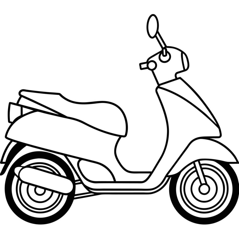 Realistic Motorcycle Outline Illustration vector