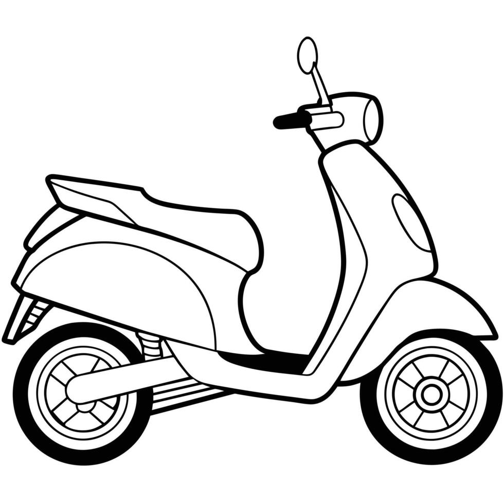 Realistic Motorcycle Outline Illustration vector