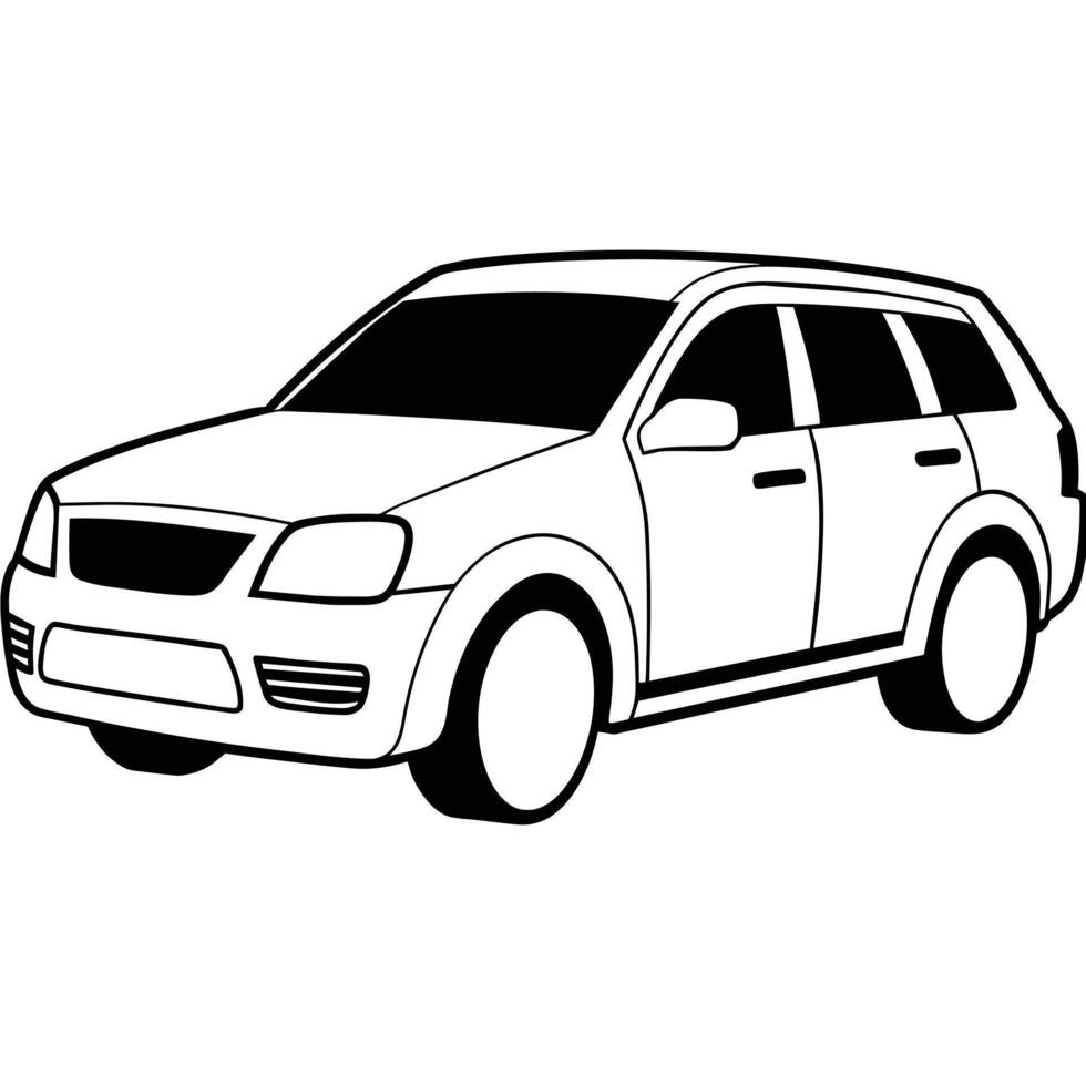 Realistic Car Outline Illustration vector