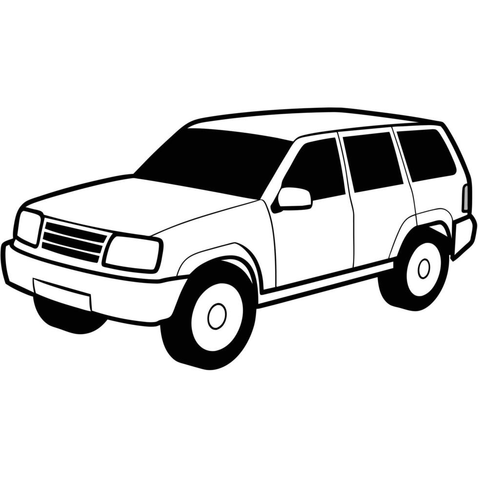 Realistic Car Outline Illustration vector