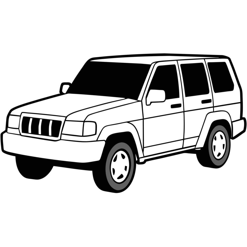 Realistic Car Outline Illustration vector