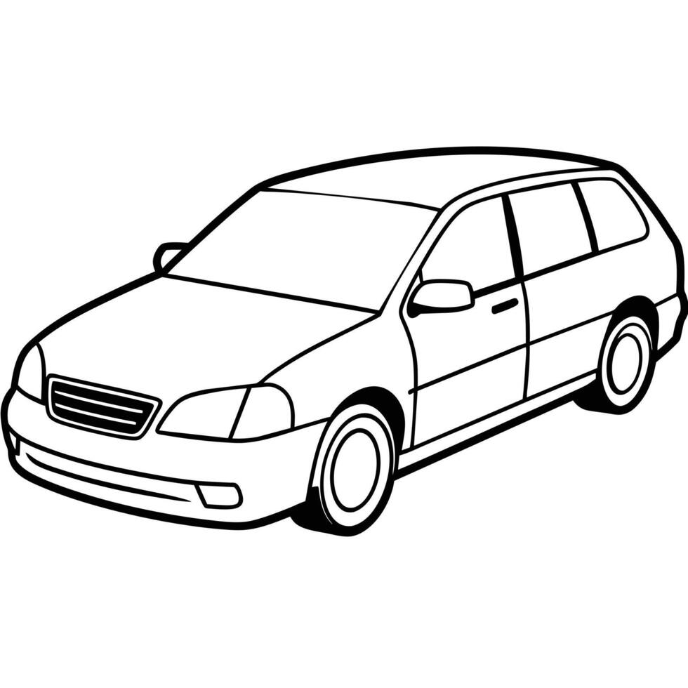 Realistic Car Outline Illustration vector