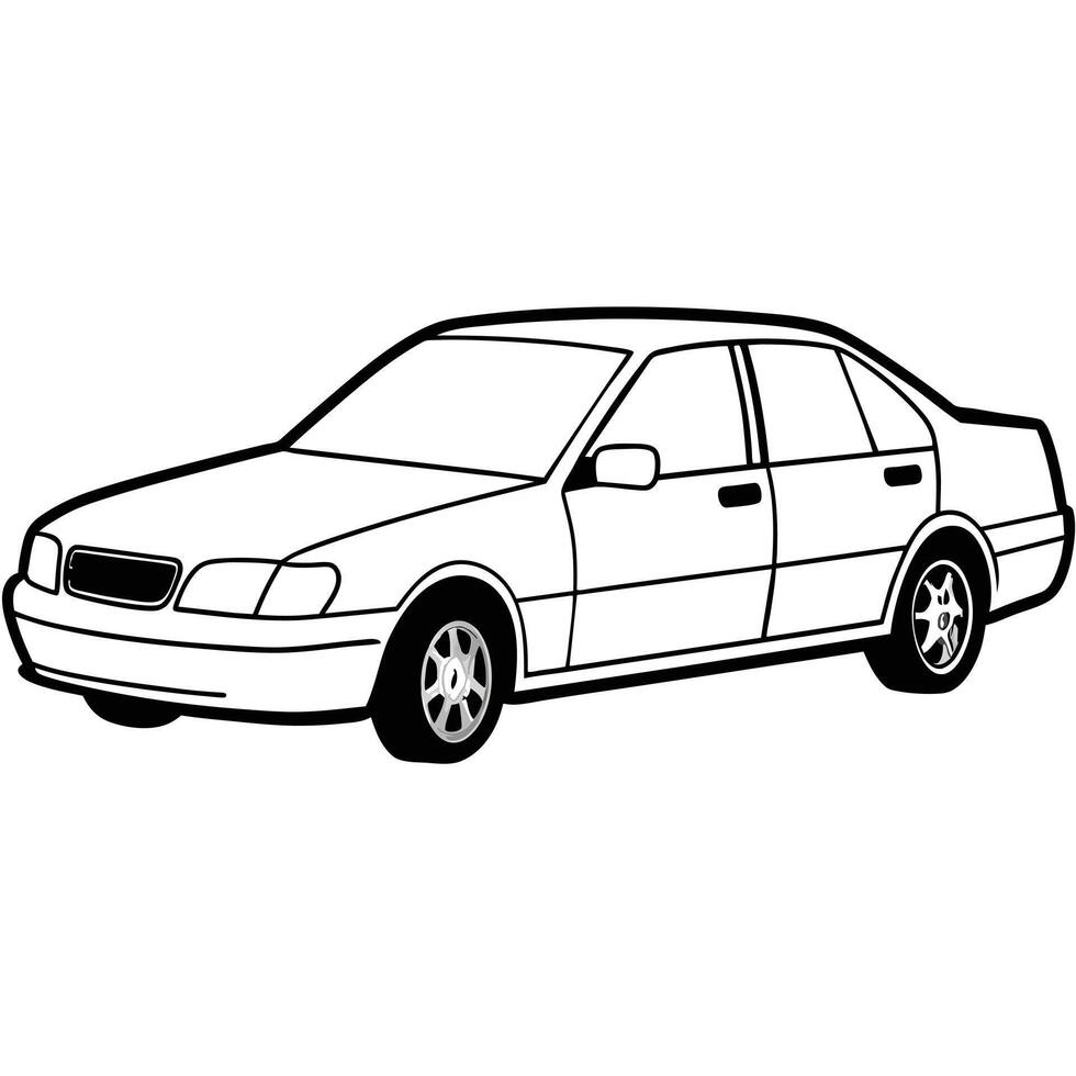 Realistic Car Outline Illustration vector
