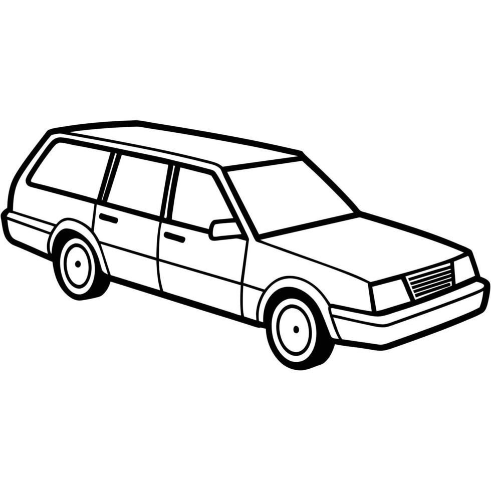 Realistic Car Outline Illustration vector