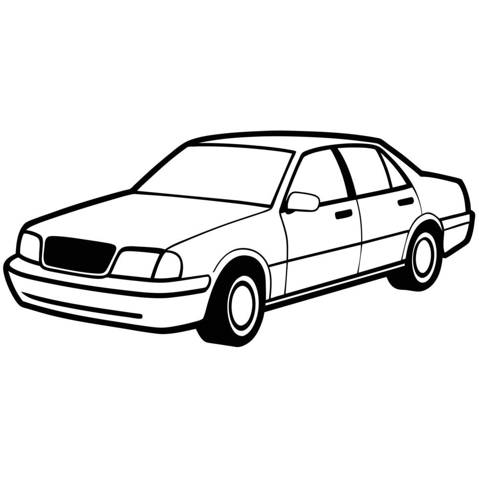 Realistic Car Outline Illustration vector