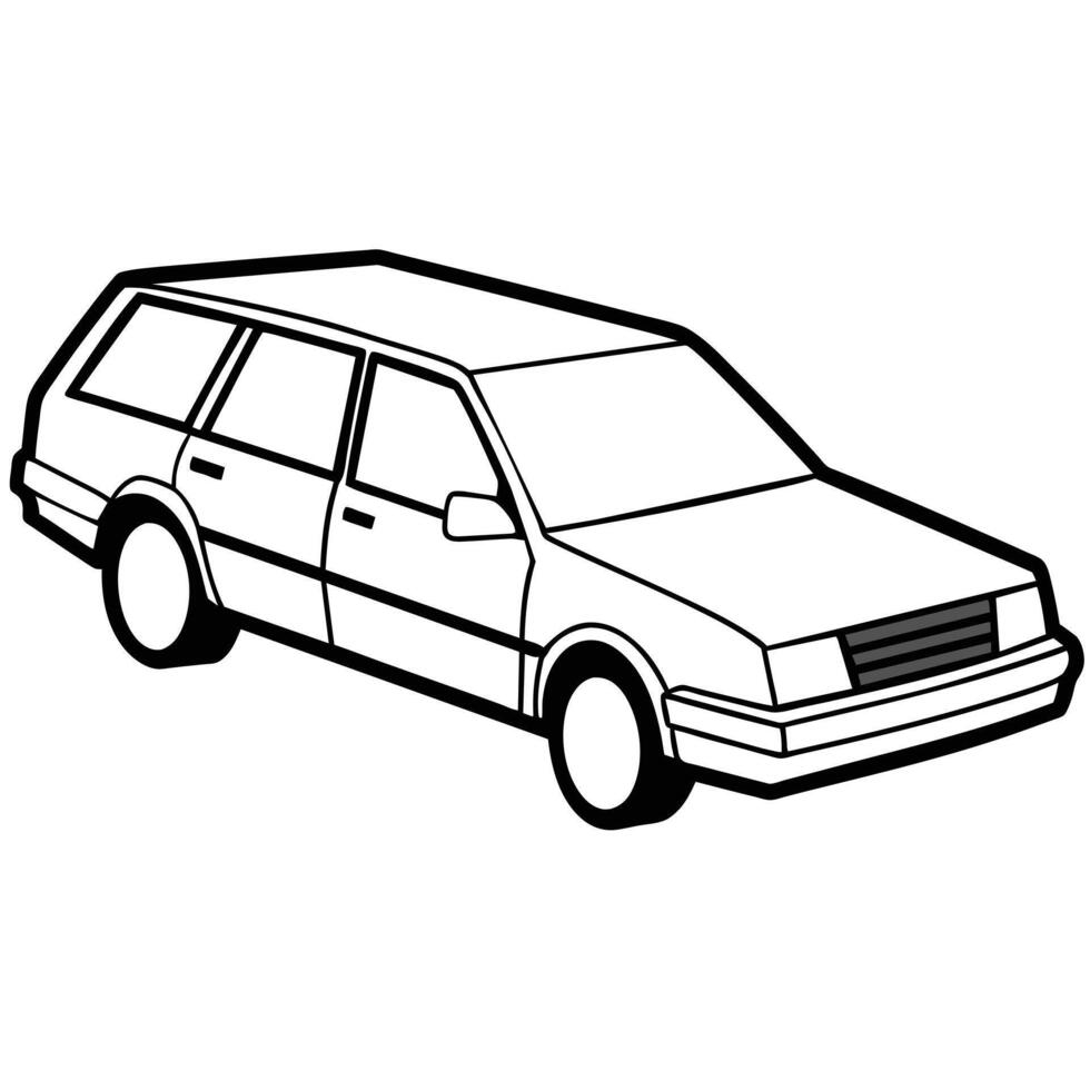Realistic Car Outline Illustration vector