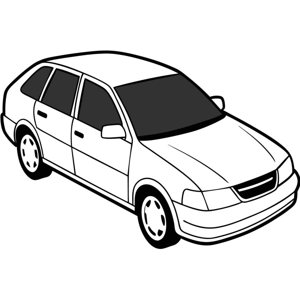 Realistic Car Outline Illustration vector