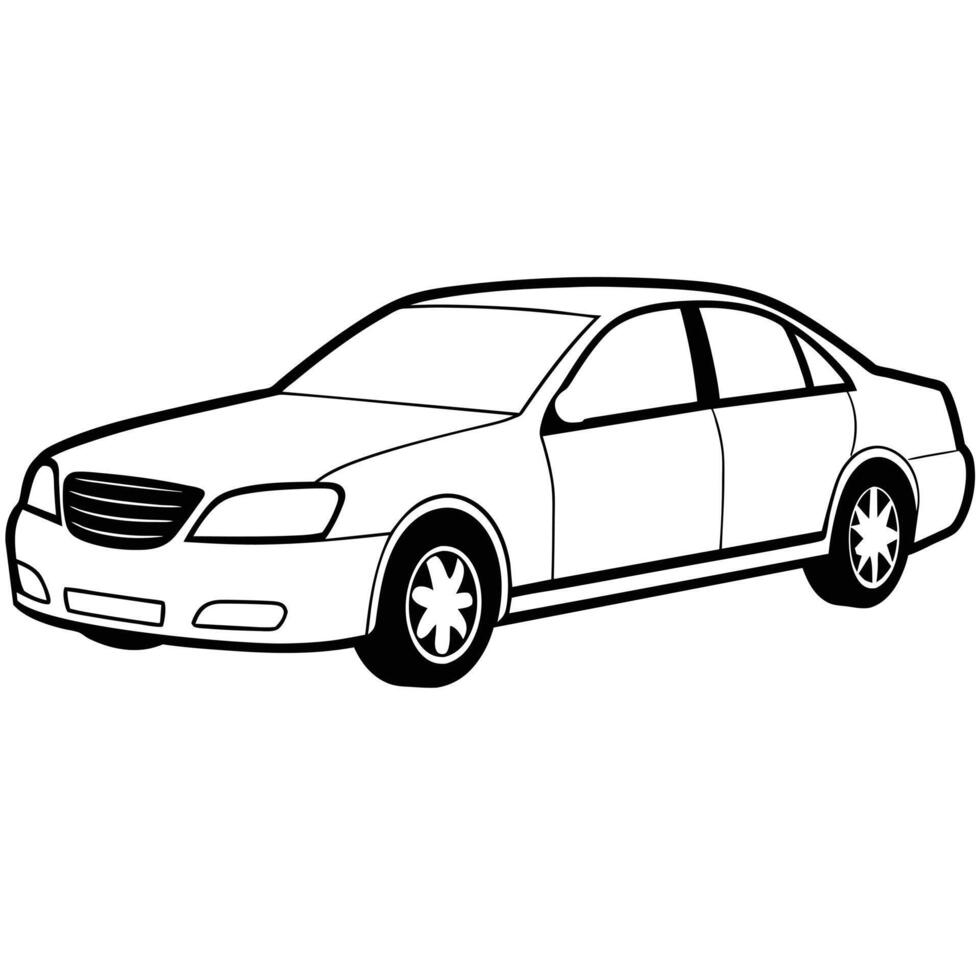 Realistic Car Outline Illustration vector