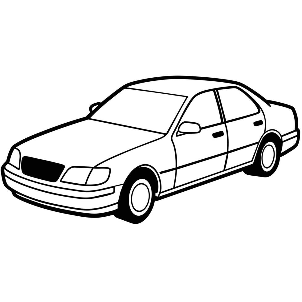 Realistic Car Outline Illustration vector
