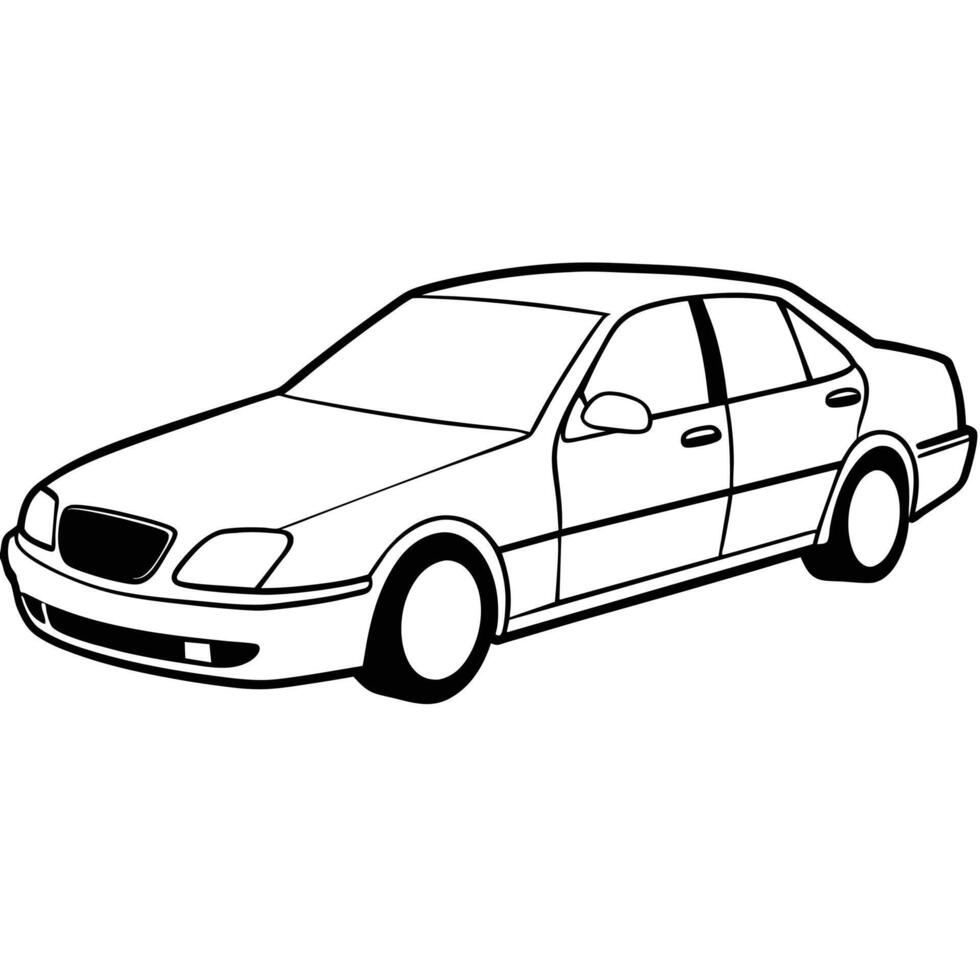 Realistic Car Outline Illustration vector