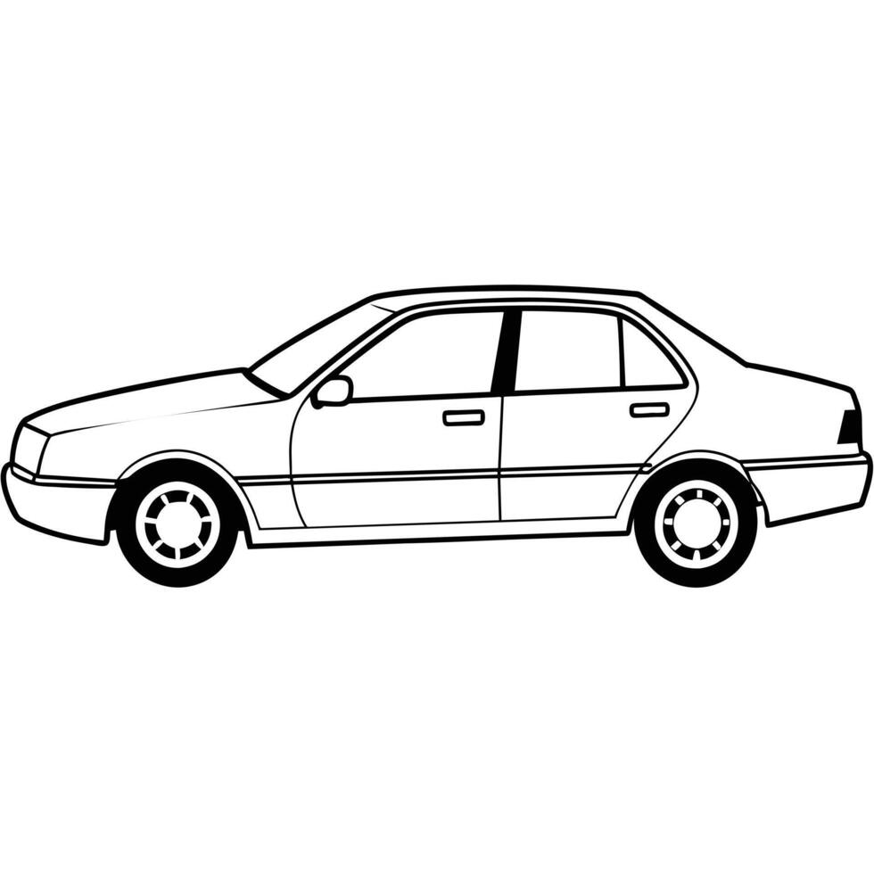 Realistic Car Outline Illustration vector