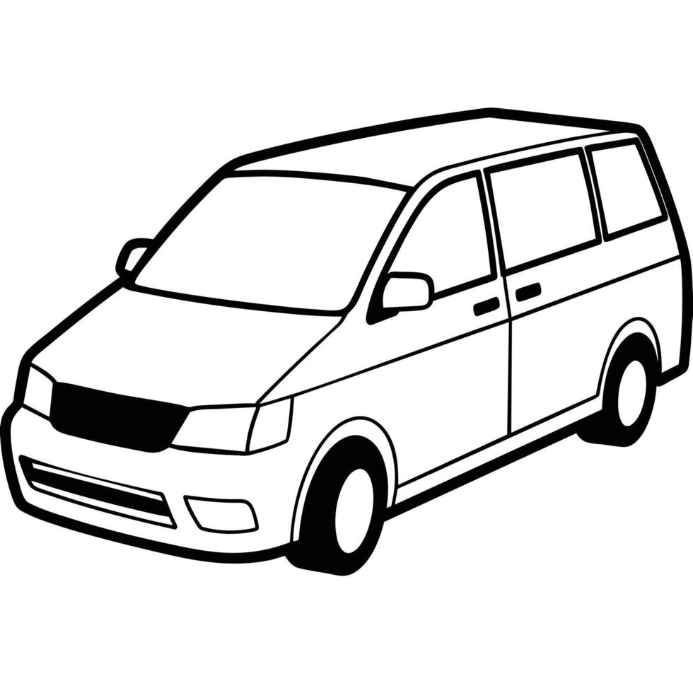 Realistic Car Outline Illustration vector
